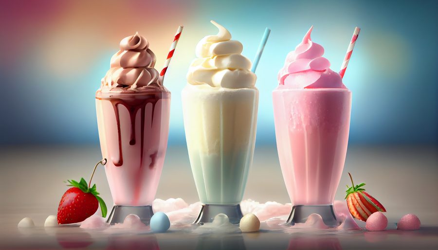 Colourful milkshakes at BotCafe