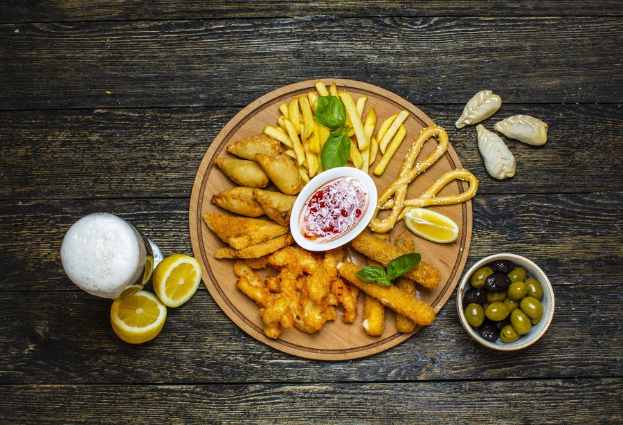 Assorted crispy starters at BotCafe